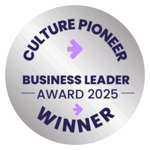 Culture Pioneer Business Leadership Award Winner 2025 being recognised for excellence in organisational culture and leadership.